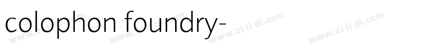 colophon foundry字体转换